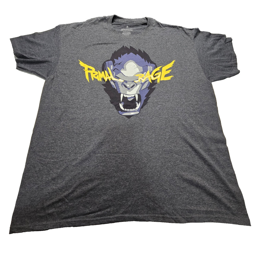 Overwatch Loot Crate Winston Primal Rage Men' Short Sleeve T-Shirt Gray Size XL